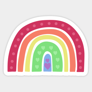 Cute Boho Rainbow Queer Pride White Sticker